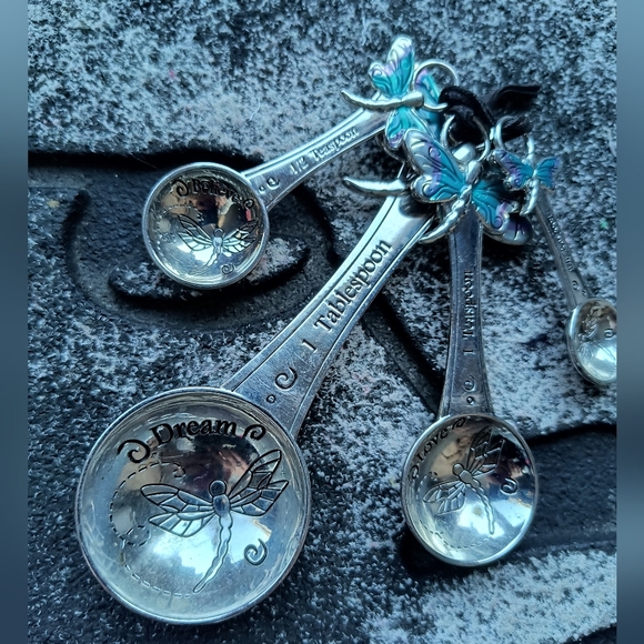 4-Piece Set Dragonflies Measuring Spoons Inspire Believe Love Dream Nice Set - Picture 4 of 7